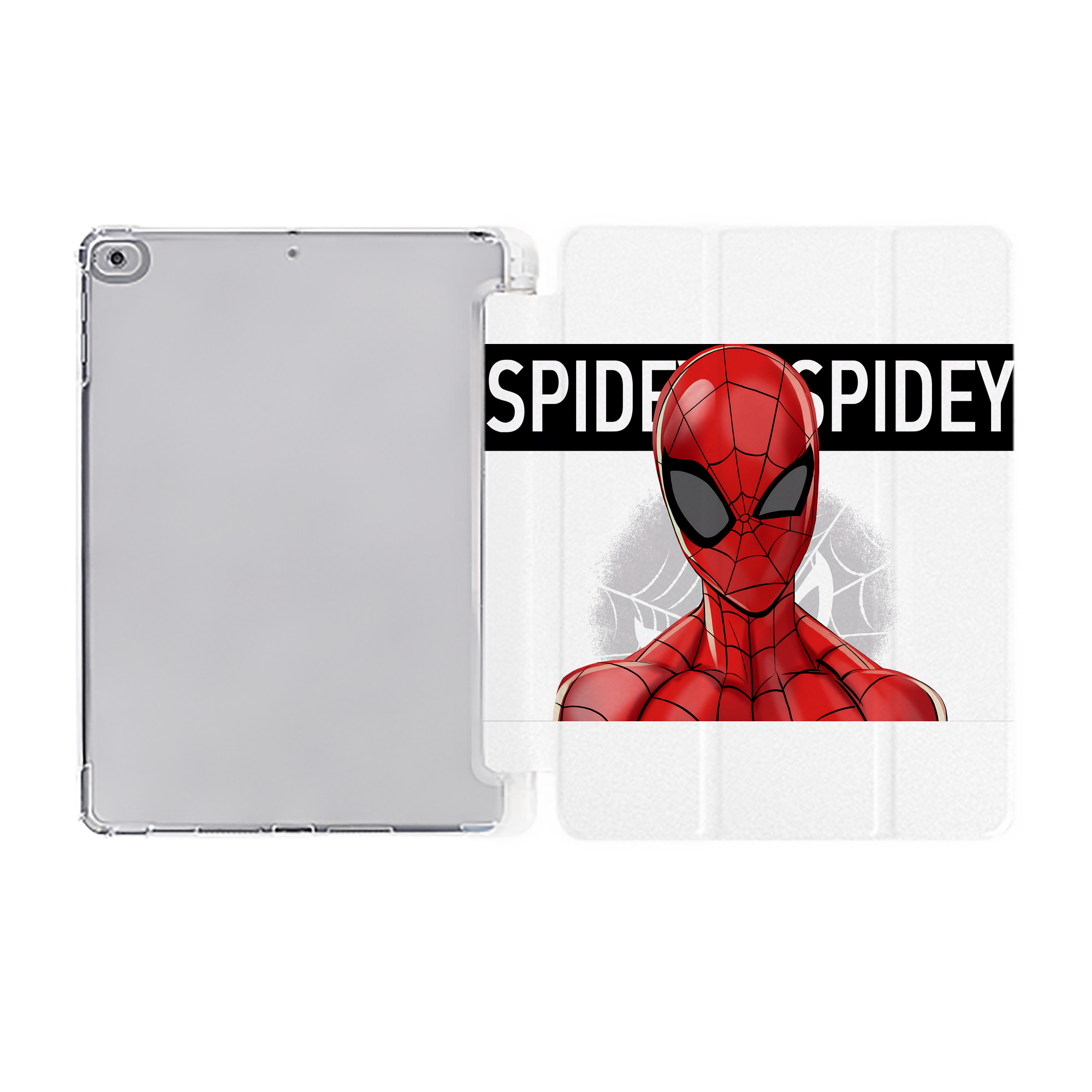 （画像用） Spider Man スパイダーマン IPad ケース ペン収納付き 三つ折りスタンド PUレザー×シリコン 対応機種9.5/10.5/10.9インチ